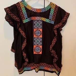 South Moon Under black and multi color top